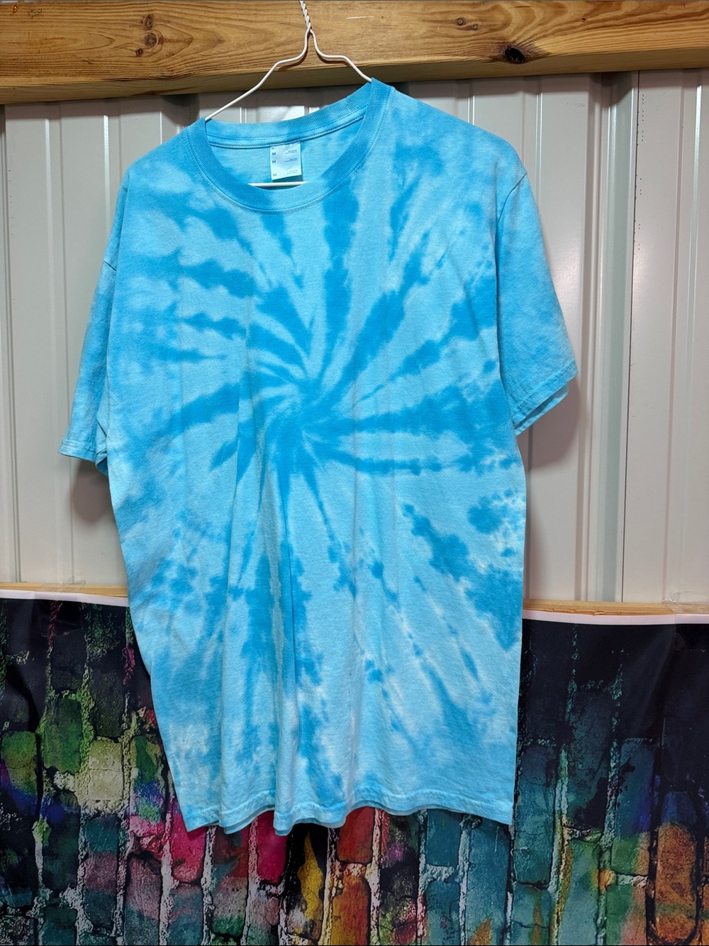 Port and Company Blue Tie-Dye Spiral Short Sleeve Tee